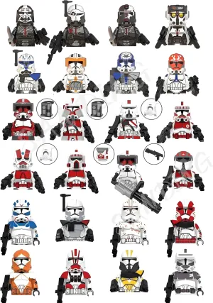 Clone Trooper Play Set Space War Mini Building Set Battle Soldiers with Weapons Set Action Figures Building Blocks Miniature Figurines Toys for Kids Over 15 Years Old