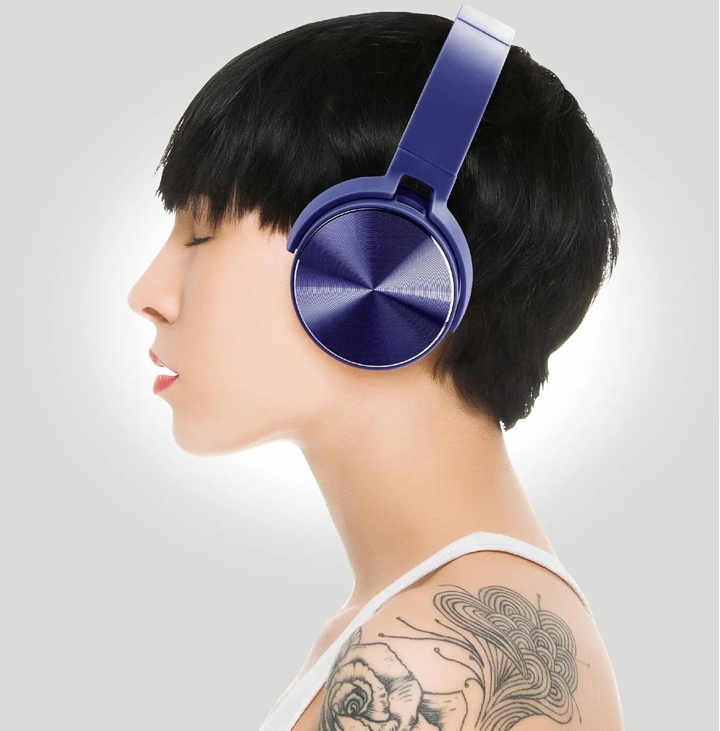 Coby Metal Folding Bluetooth Headphones | Over Ear Headphones Wireless Bluetooth | Portable Ultra-Modern Folding Design | Wireless Headphones with 10-Hour Battery Life, 49 feet Distance (Blue)