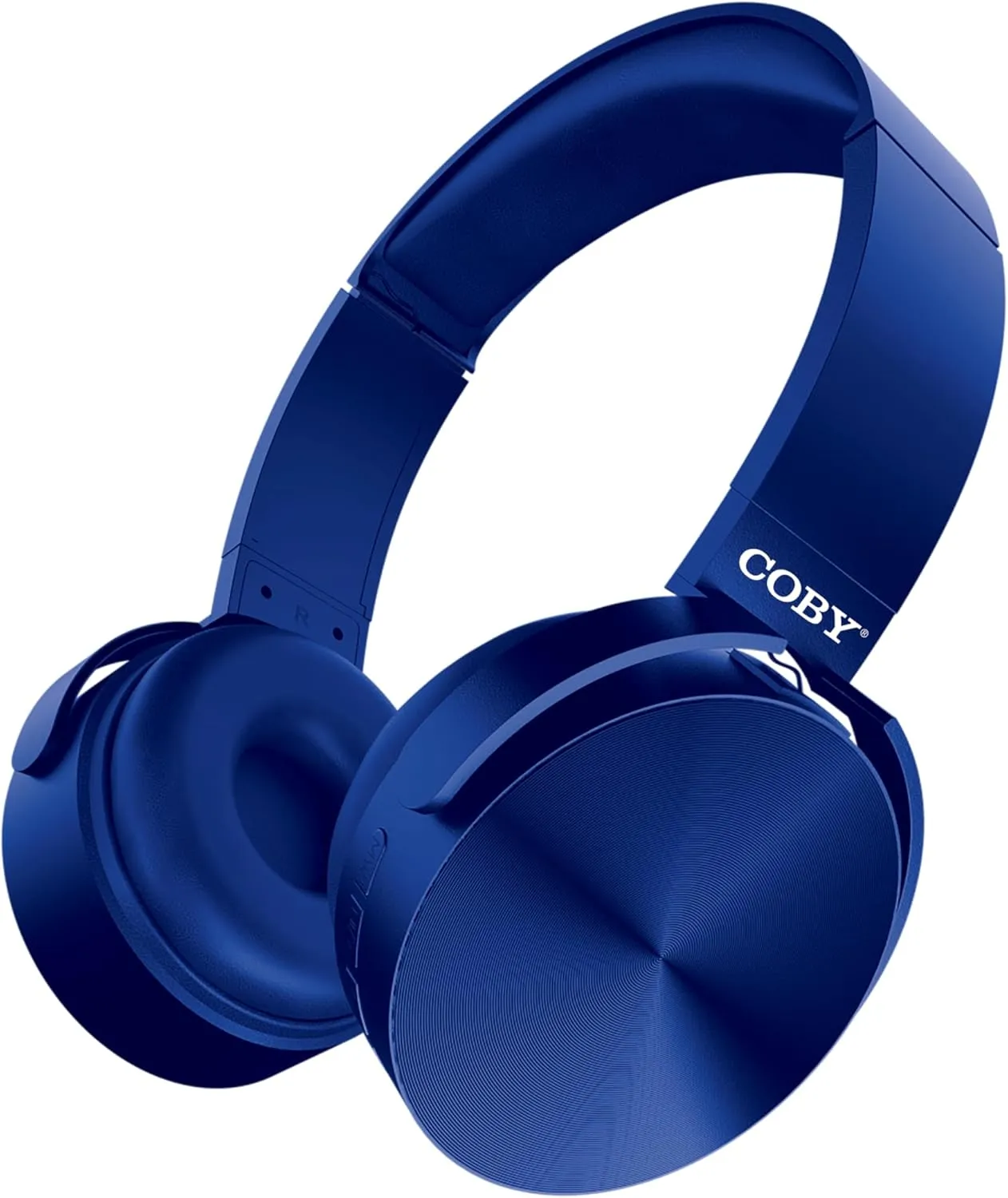 Coby Metal Folding Bluetooth Headphones | Over Ear Headphones Wireless Bluetooth | Portable Ultra-Modern Folding Design | Wireless Headphones with 10-Hour Battery Life, 49 feet Distance (Blue)