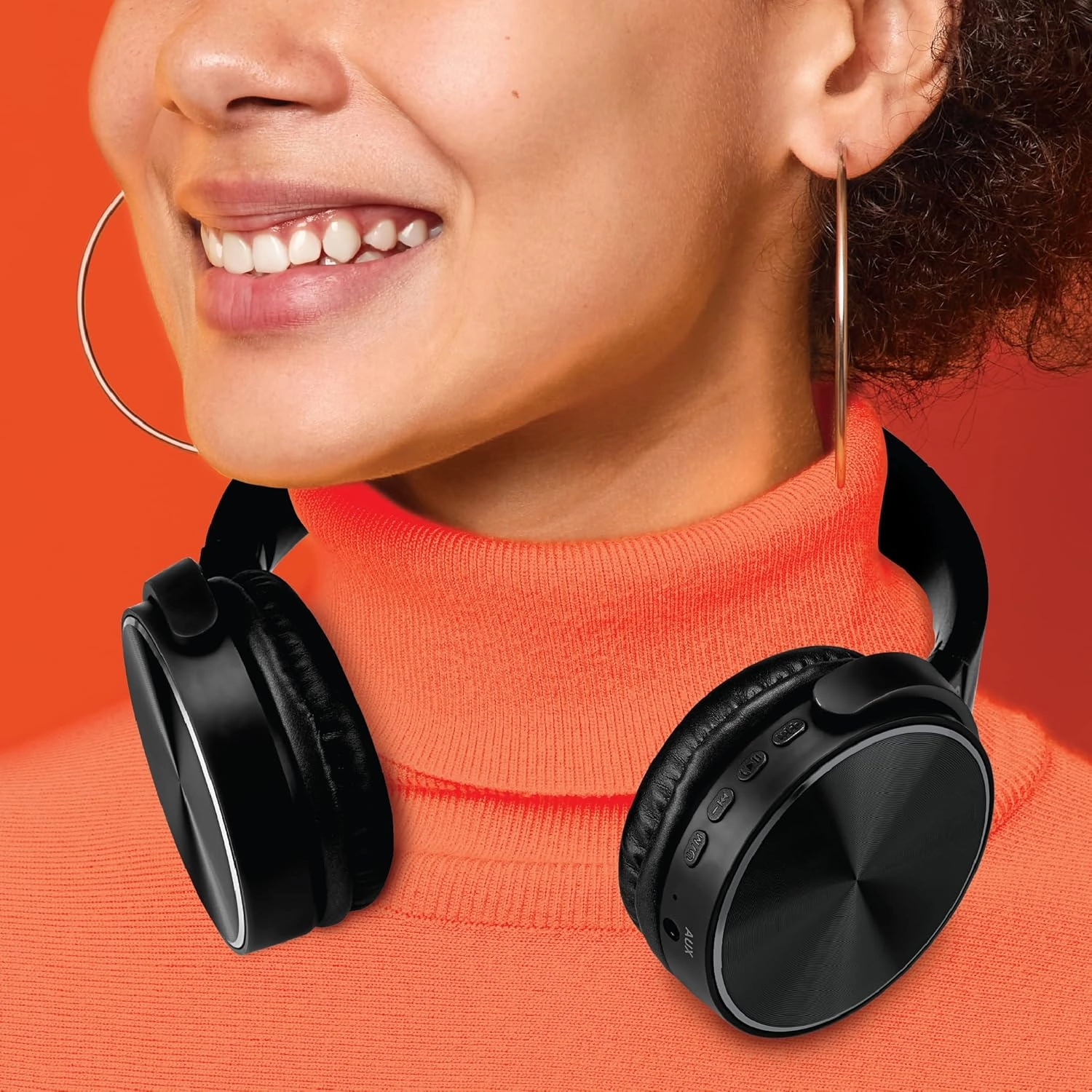 Coby Metal Folding Bluetooth Headphones | Over Ear Headphones Wireless Bluetooth | Portable Ultra-Modern Folding Design | Wireless Headphones with 10-Hour Battery Life, 49 feet Distance (Black)