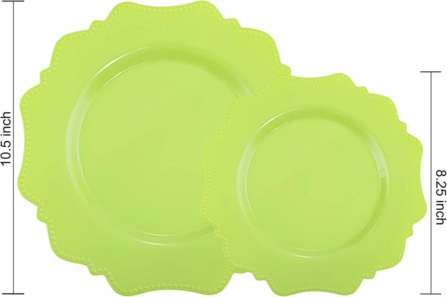 COLOSUS Disposable Plastic Plates 60Pcs, Light Green Party Plates, Heavy Duty 30 Dinner plate 10.5” and 30 Salad/Dessert Plate 8.25” for Easter Party Dinner