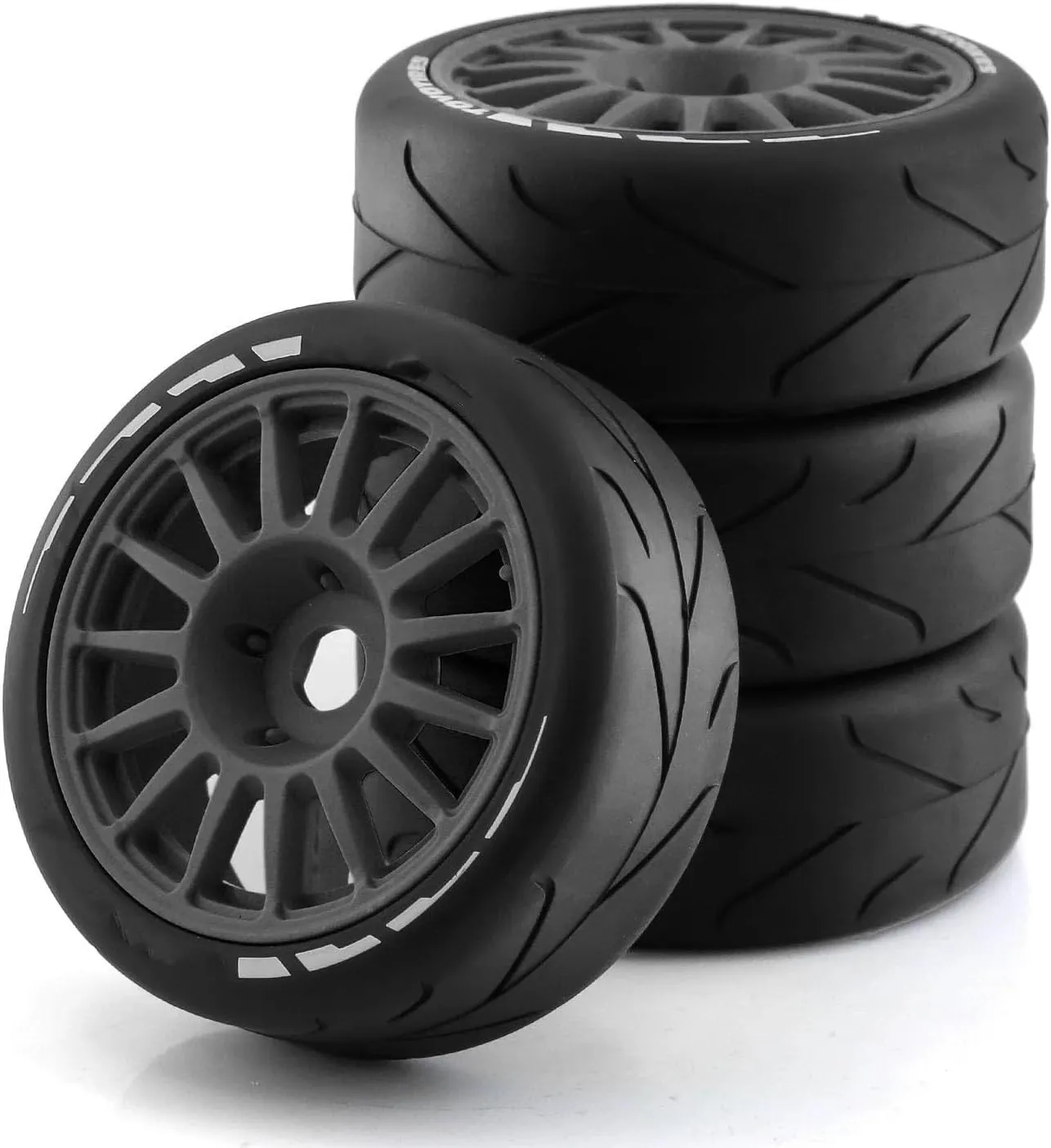Compatible with ARRMA for Redcat for Team for Kyosho for VRX for HPI WR8 for HSP for Hobao 1/8 RC Car Off-Road for Rally Car Tires Wheel RC Wheel Tires(Black,B)