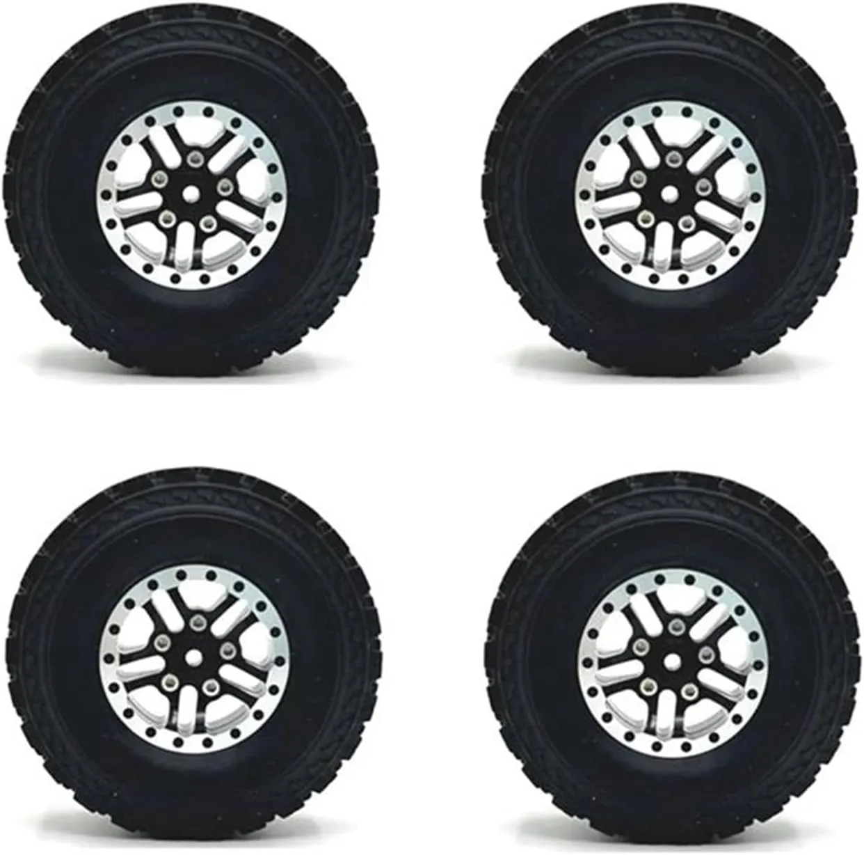 Compatible with MN 1/12 MN82 LC79 MN78 1/16 for WPL C14 C24 RC Car for Feiyu RC Car Upgraded Parts 4PCS Upgraded RC Car Tire RC Wheel Tires(White)