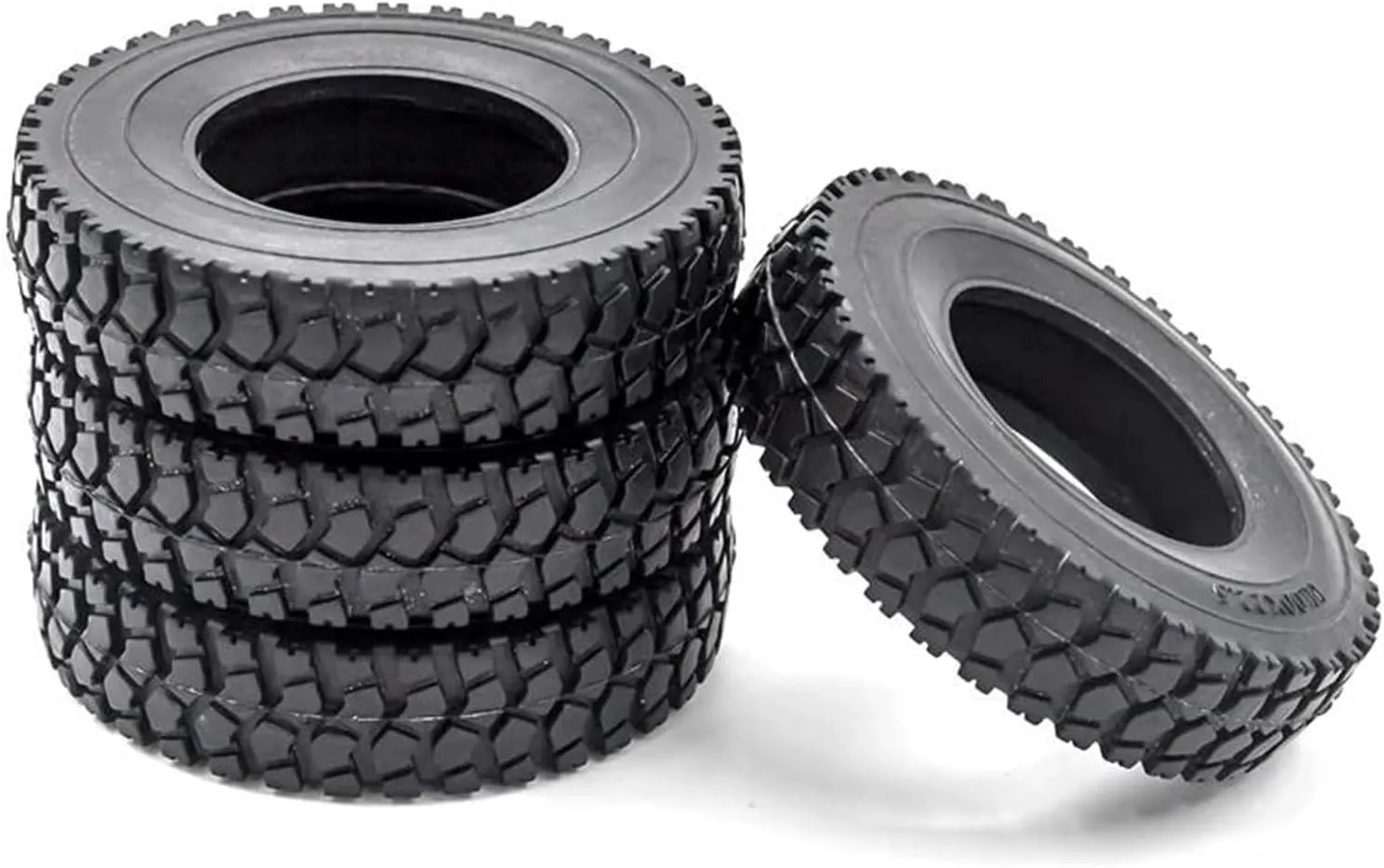 Compatible with Tamiya 1/14 for Tractor for Truck RC Climber Trailer Tyre Kit 4pcs Trailer Car Rubber Tires RC Rubber Tyre Spare Parts RC Wheel Tires