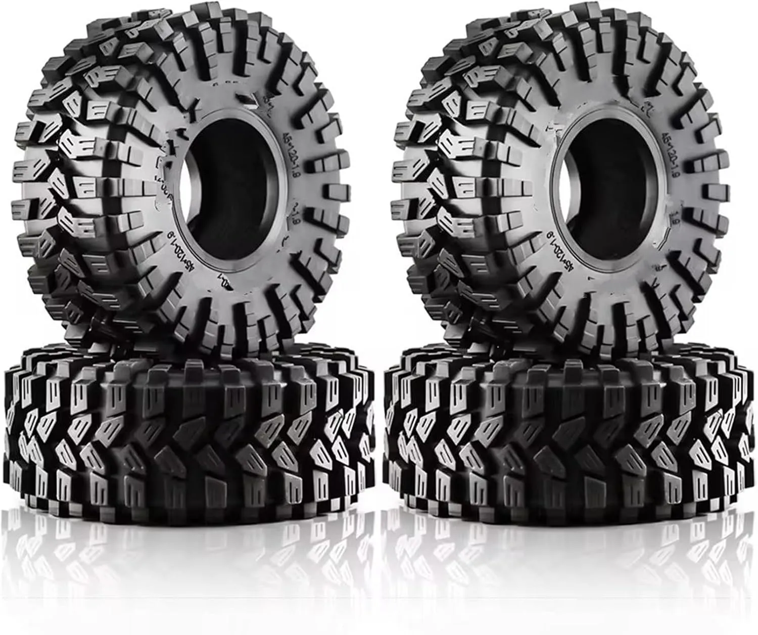 Compatible with Traxxas TRX4 D90 for Axial SCX10 90046 II III 4Pcs 120mm 1.9In Rubber Tire Wheel Tyre for 1/10 RC Crawler Car RC Wheel Tires