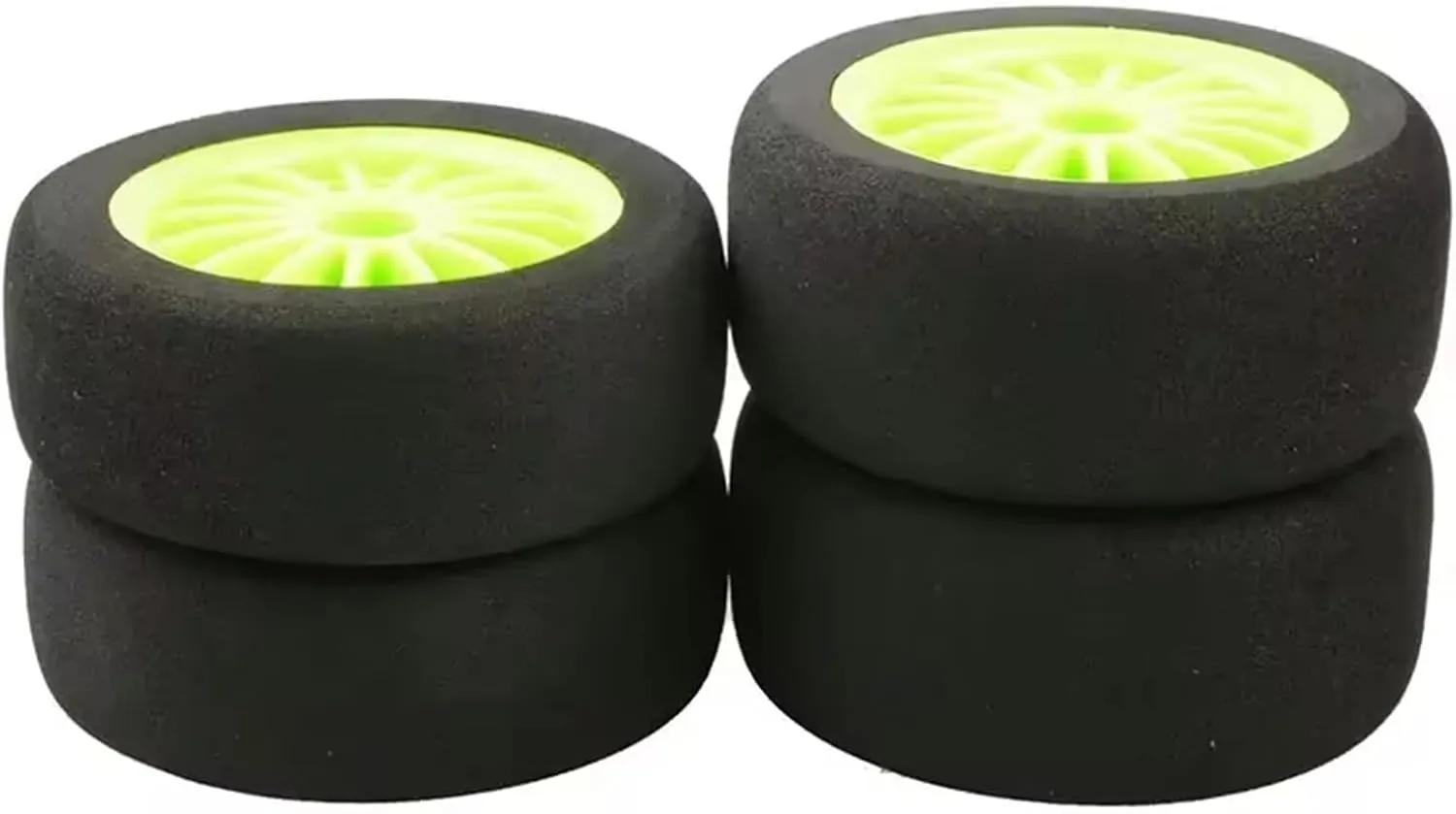Compatible with WLtoys 144001 124019 12428 124017 1/10 Scale RC Car Wheels and Tires 12mm Hex Upgrades Accessories RC Wheel Tires(Green)