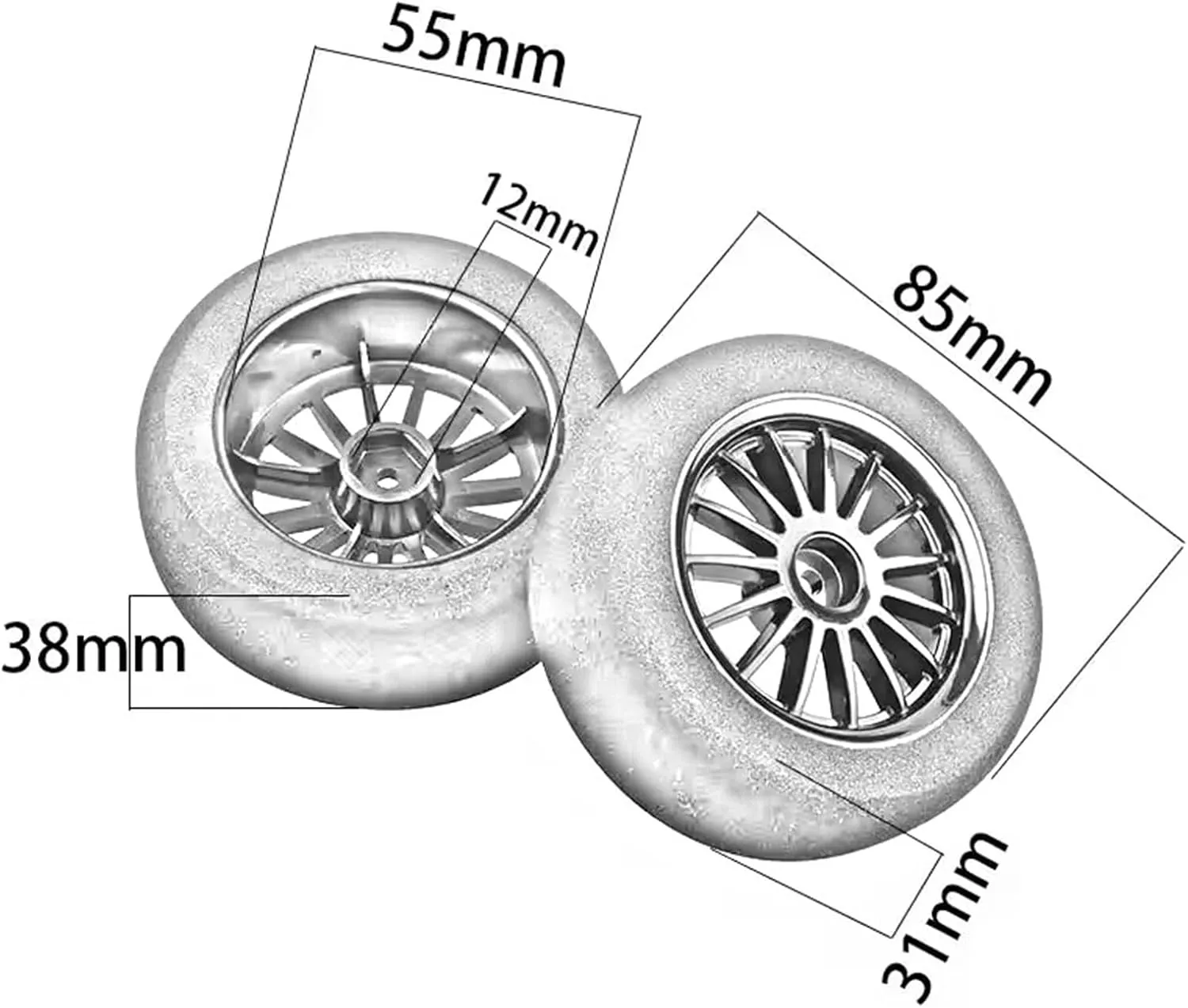 Compatible with WLtoys 144001 124019 12428 124017 1/10 Scale RC Car Wheels and Tires 12mm Hex Upgrades Accessories RC Wheel Tires(Green)