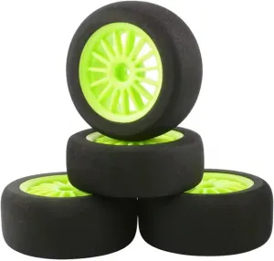Compatible with WLtoys 144001 124019 12428 124017 1/10 Scale RC Car Wheels and Tires 12mm Hex Upgrades Accessories RC Wheel Tires(Green)
