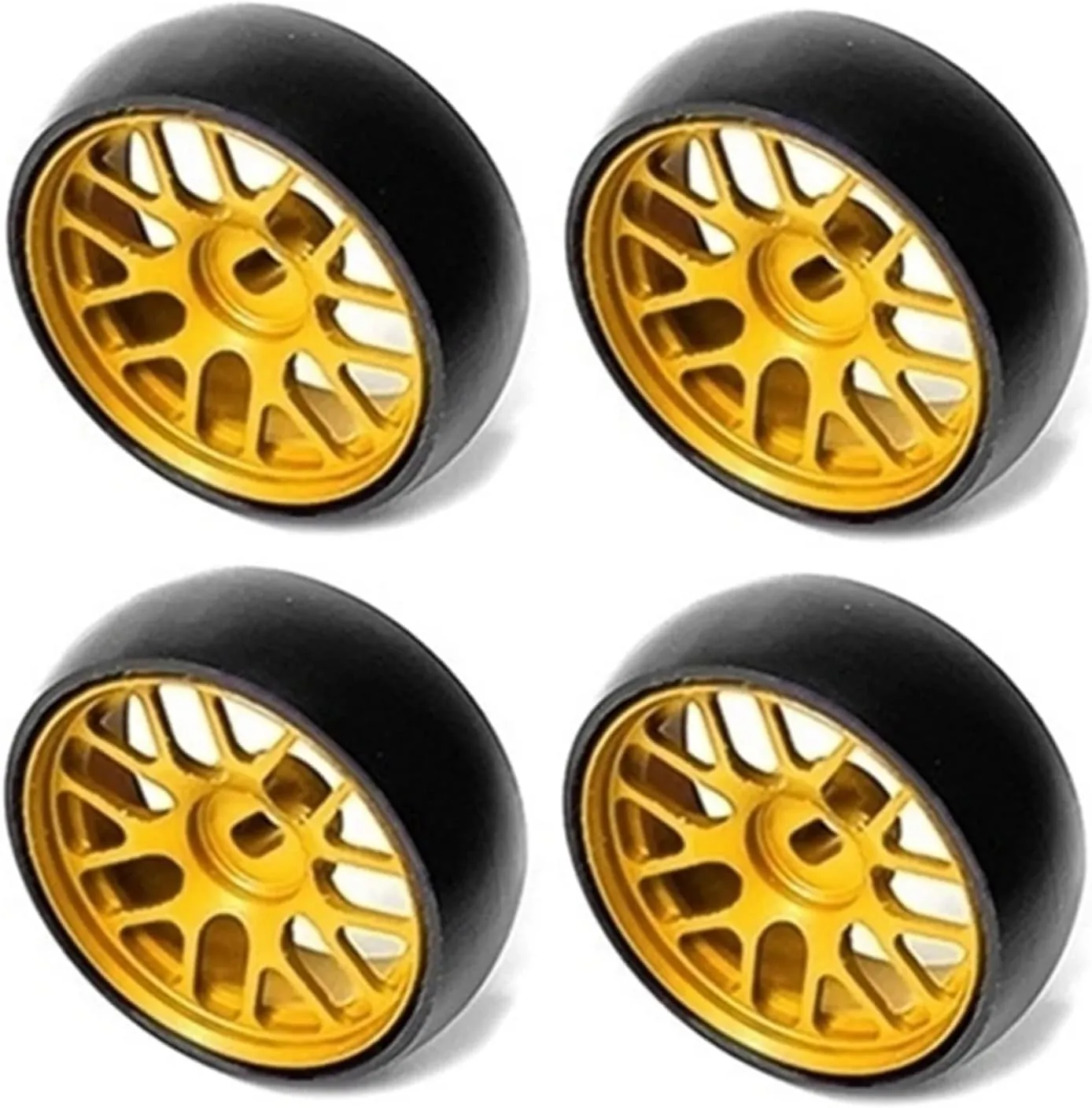 Compatible with Wltoys 284131 K969 K979 K989 for Kyosho for Mini-Z 1/28 RC Car Parts 26.5Mm Hard Drift Metal Wheel Rim Tyres RC Wheel Tires(Color1)