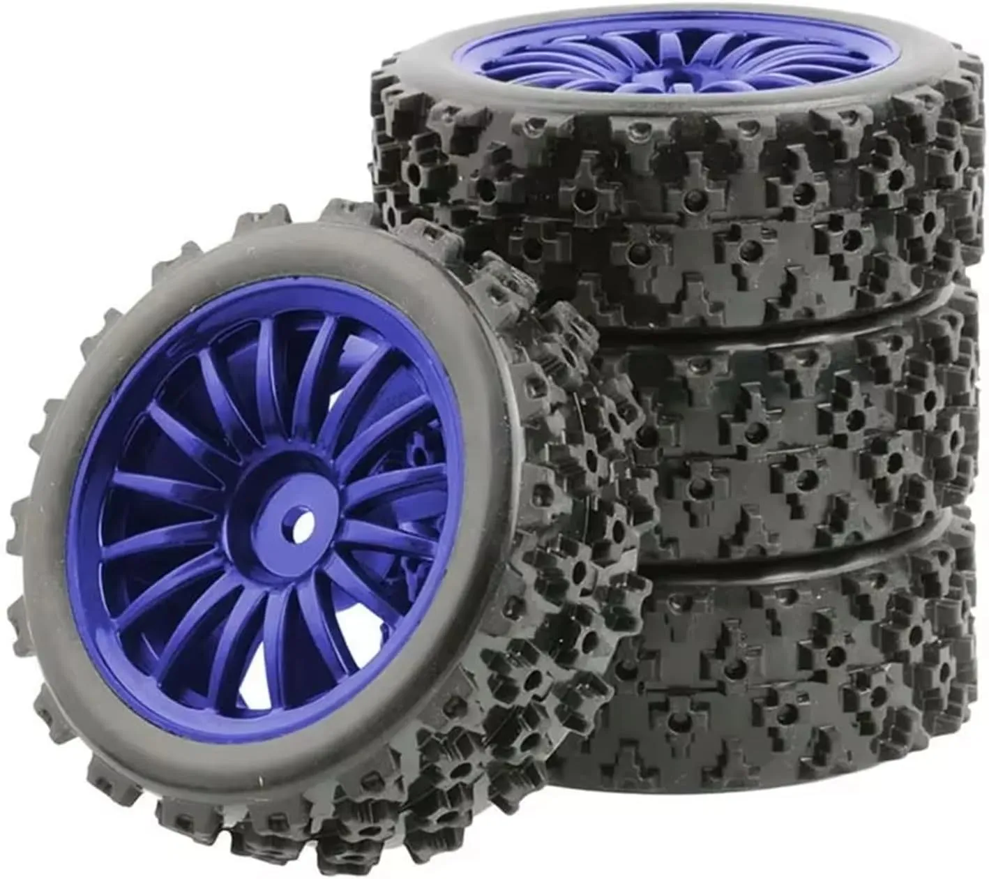 Compatible with Wltoys for HSP 1:10 1:12 1:14 1:16 RC Car Parts for Model Accessories RC Wheel Rim and Tires Wheel Rim Rubber Tires Tyres RC Wheel Tires(Purple)