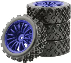 Compatible with Wltoys for HSP 1:10 1:12 1:14 1:16 RC Car Parts for Model Accessories RC Wheel Rim and Tires Wheel Rim Rubber Tires Tyres RC Wheel Tires(Purple)