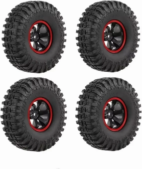 Compatible with Axial for SCX10 90047 for D90 D110 for TF2 for TRX-4 1:10 RC for Rock Crawler Car 118MM 1.9" Rubber Rocks Tyres/Tires RC Wheel Tires
