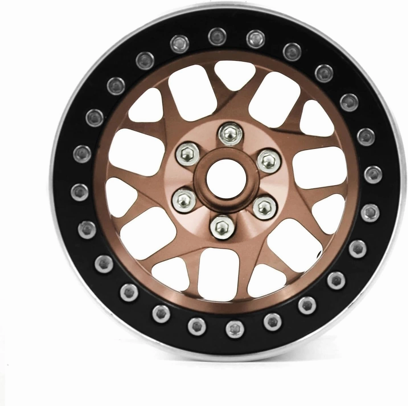 Compatible with Axial for SCX10 RR10 for Wraith TRX4 TRX-6 4PCS CNC Aluminum 2.2 Beadlock Wheel Rim for 1/10 RC Crawler Car RC Wheel Tires(Color3)