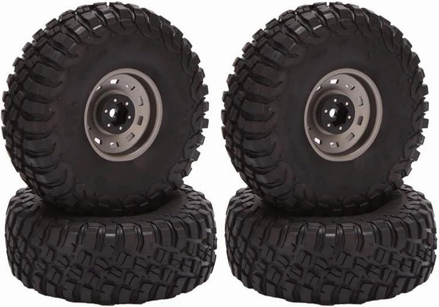 Compatible with Rally for Traxxas TRX-4 D90 for Axial SCX10 1/10 RC Crawler Car 4 Pcs 120Mm 1.9 Beadlock Wheel Rim Tire Upgrade Parts RC Wheel Tires