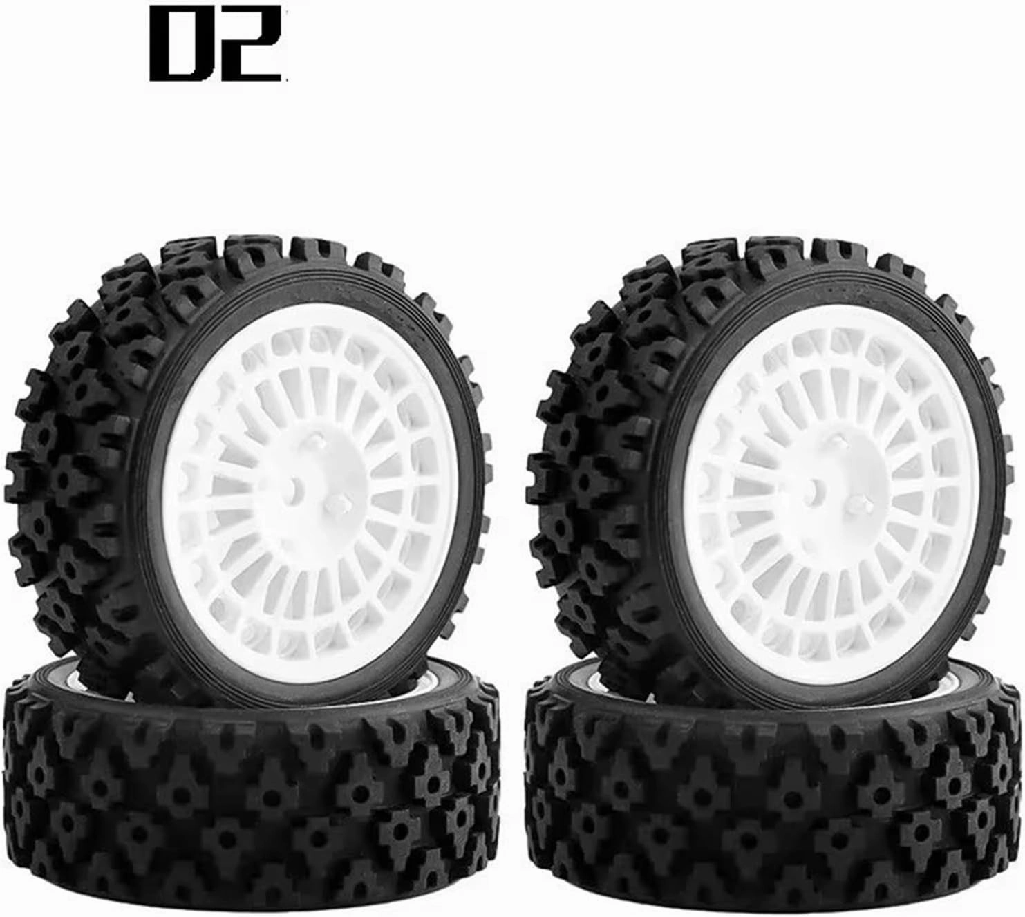 Compatible with Tamiya for XV-01 for XV01 for TA06 for TT-01 for TT-02 1/10 RC Car Upgrades Parts Accessories 4Pcs Rubber Tire Wheel Tyre RC Wheel Tires(02)