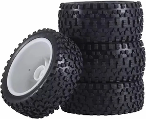 Compatible with Wltoys 144001 124019 104001 1/10 1/12 1/14 Scale Off Road for Buggy RC Car Upgrade Parts 4Pcs 85mm Tires Wheel Tyre RC Wheel Tires(White,M4)