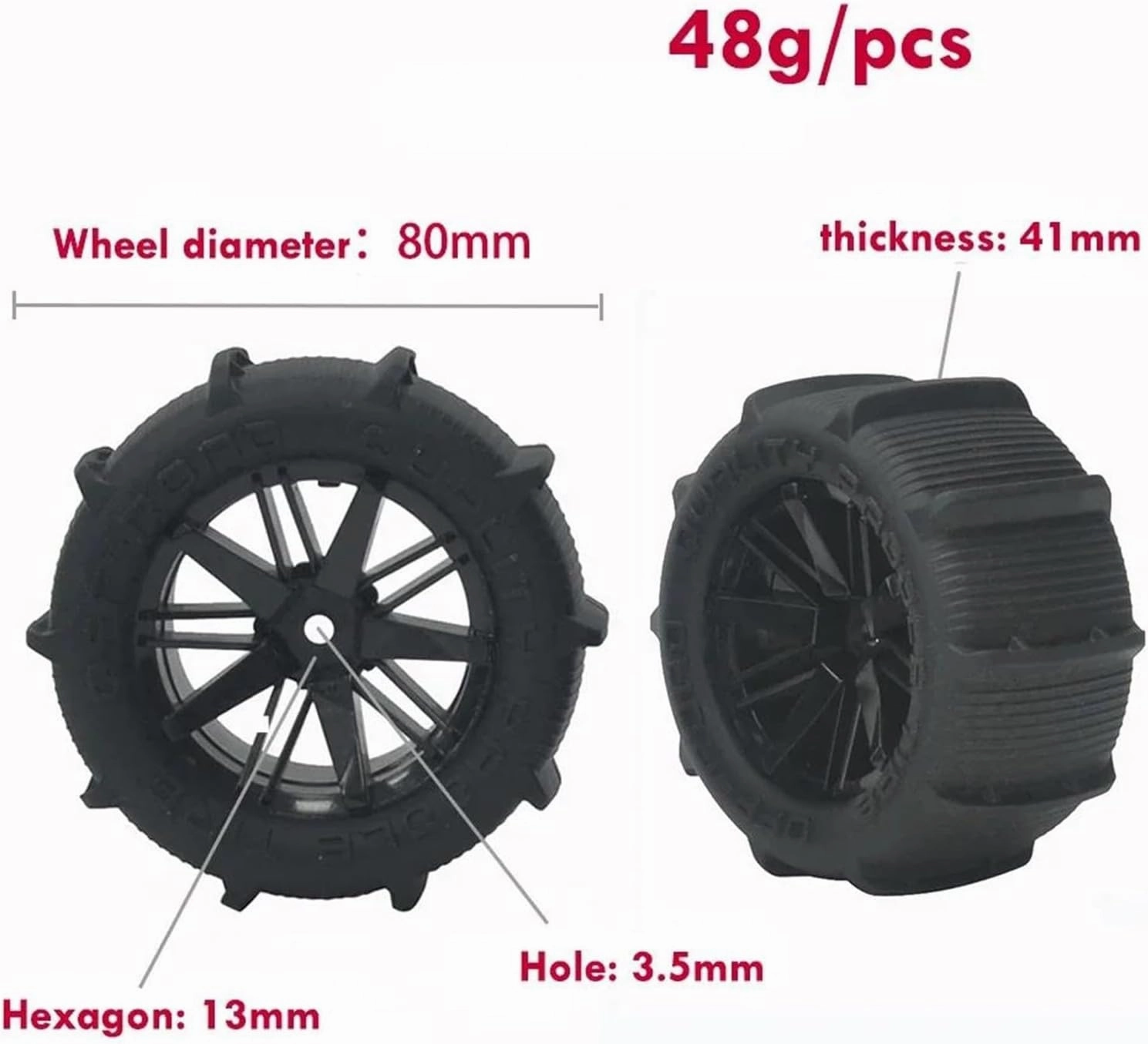 Compatible with Wltoys for 144001 124019 12428 104001 16889 SG1601 RC Car Upgrade Parts 2pcs/4Pcs 80mm Snow Sand Tires Tyre Wheel RC Wheel Tires(2pcs)