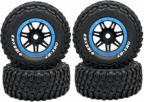 Compatible with ZD for Racing DBX-07 DBX07 1/7 RC Car Upgrade Parts Spare Accessories 4Pcs RC Car Wheel Tire Tyre Accessories RC Wheel Tires(Blue)