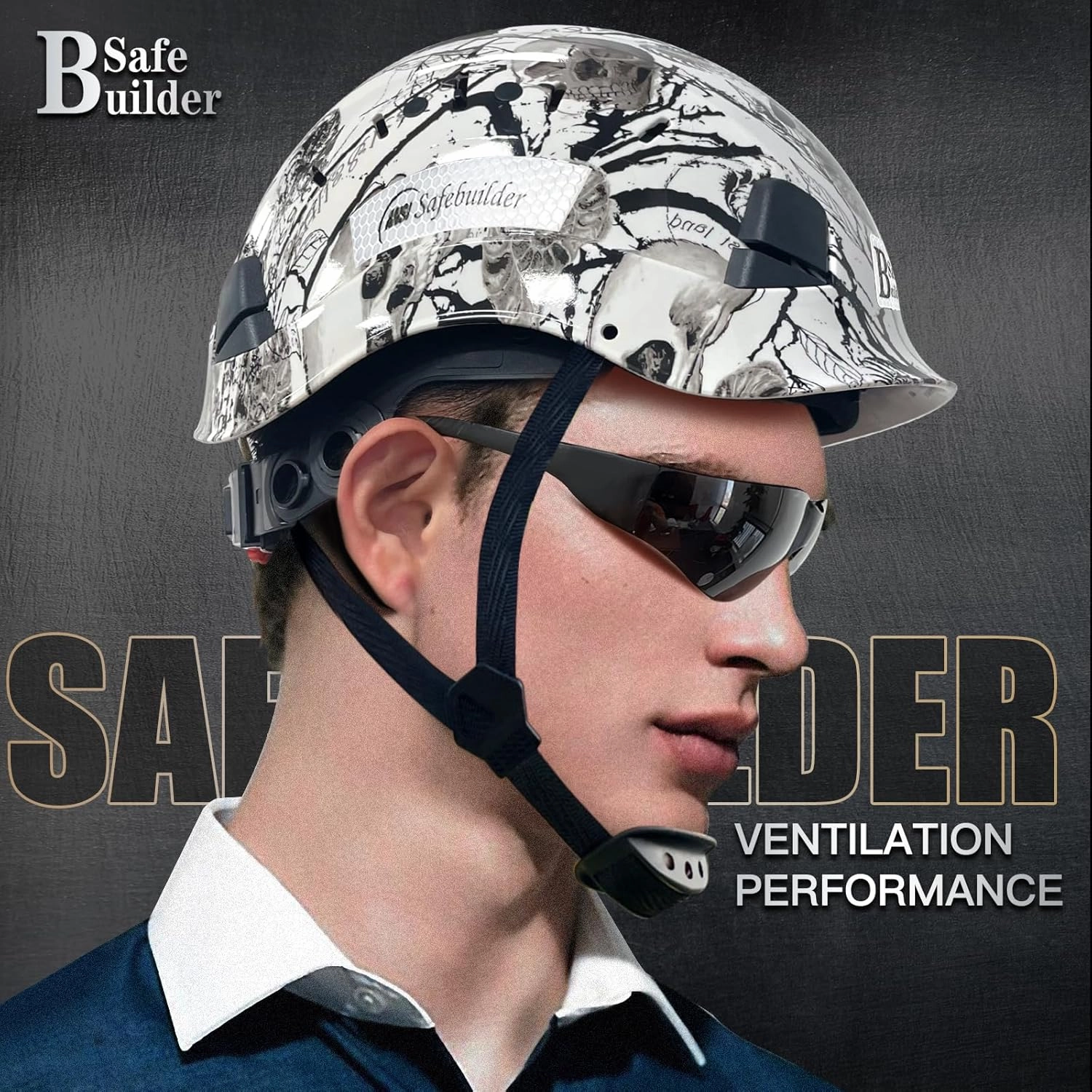 Construction Safety Helmet ABS Hard Hat Adjustable Ventilation System Hardhats Industrial Work Head Protection for Men Certified ANSI/ISEA Z89.1