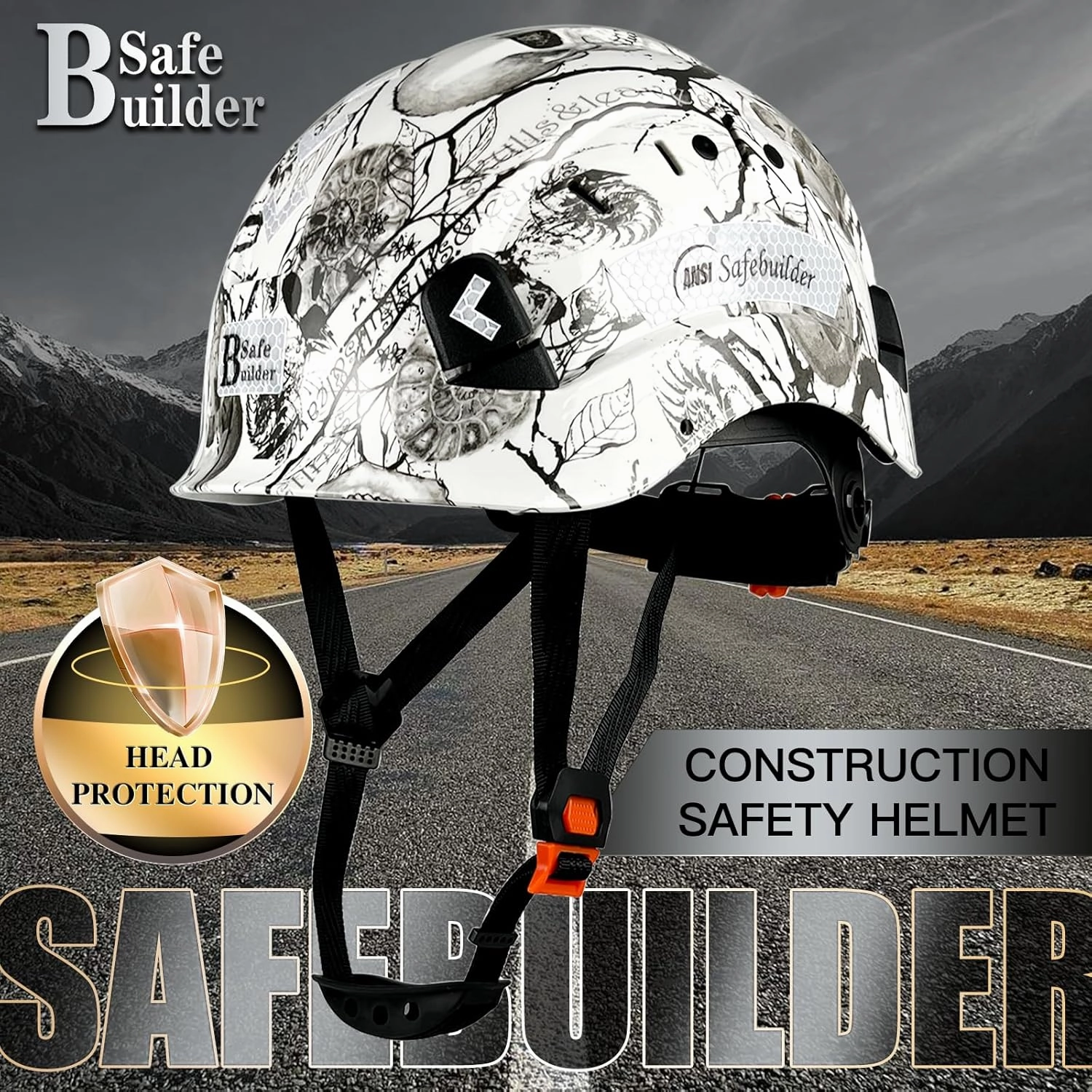 Construction Safety Helmet ABS Hard Hat Adjustable Ventilation System Hardhats Industrial Work Head Protection for Men Certified ANSI/ISEA Z89.1