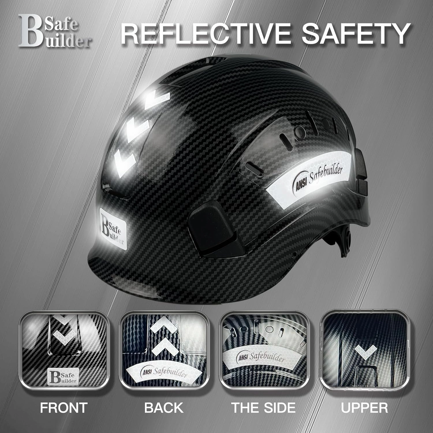 Construction Safety Helmet ABS Hard Hat Adjustable Ventilation System Hardhats Industrial Work Head Protection for Men Certified ANSI/ISEA Z89.1