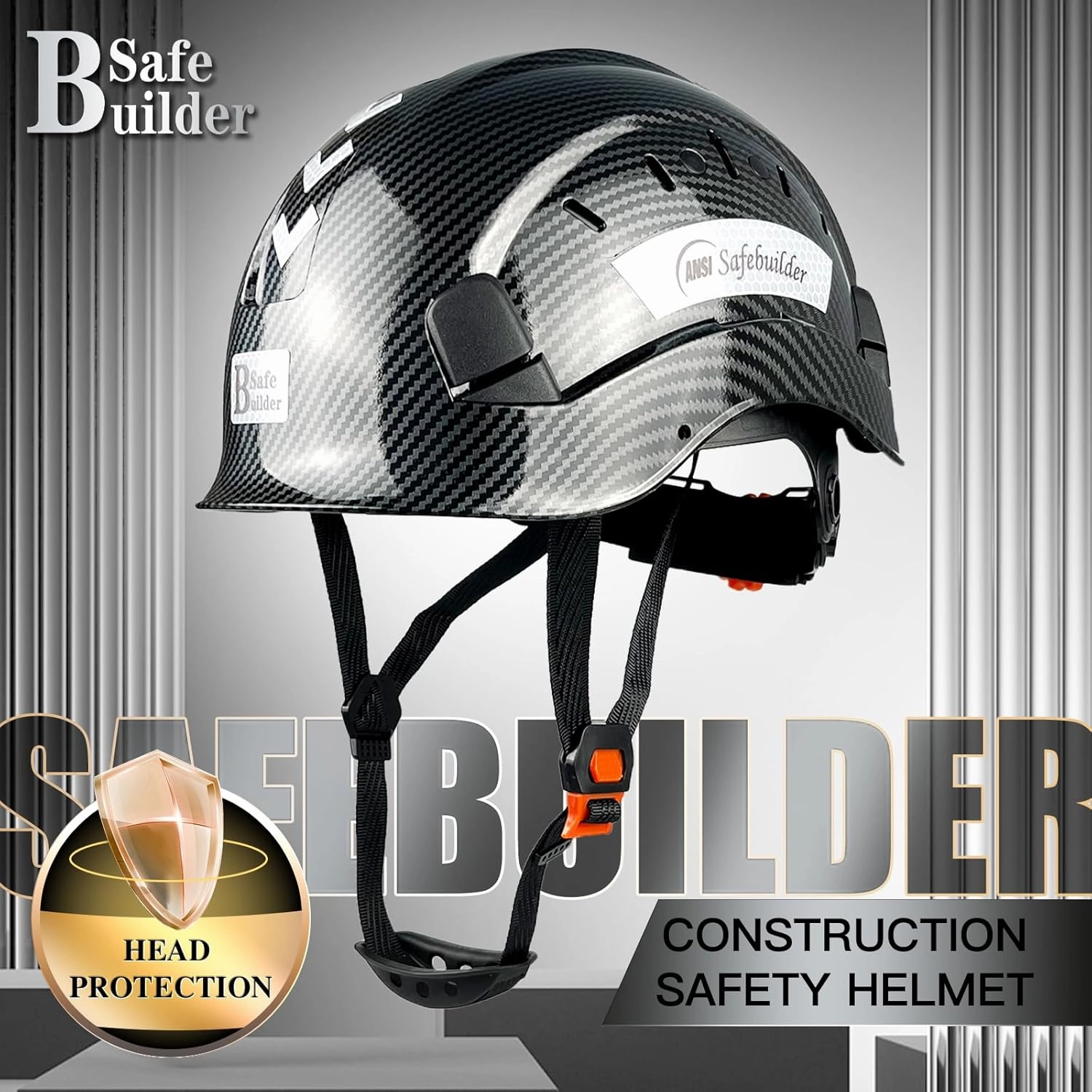 Construction Safety Helmet ABS Hard Hat Adjustable Ventilation System Hardhats Industrial Work Head Protection for Men Certified ANSI/ISEA Z89.1