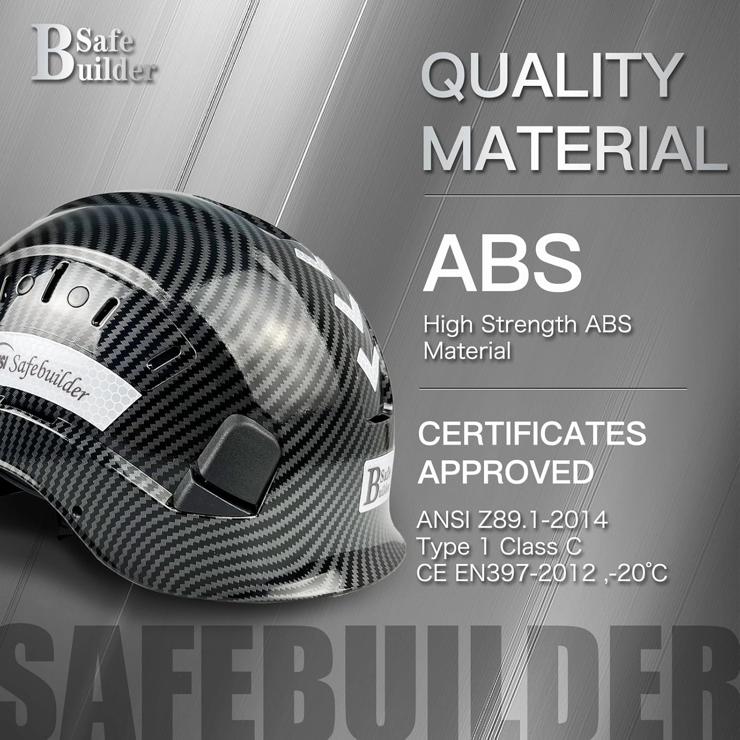 Construction Safety Helmet ABS Hard Hat Adjustable Ventilation System Hardhats Industrial Work Head Protection for Men Certified ANSI/ISEA Z89.1