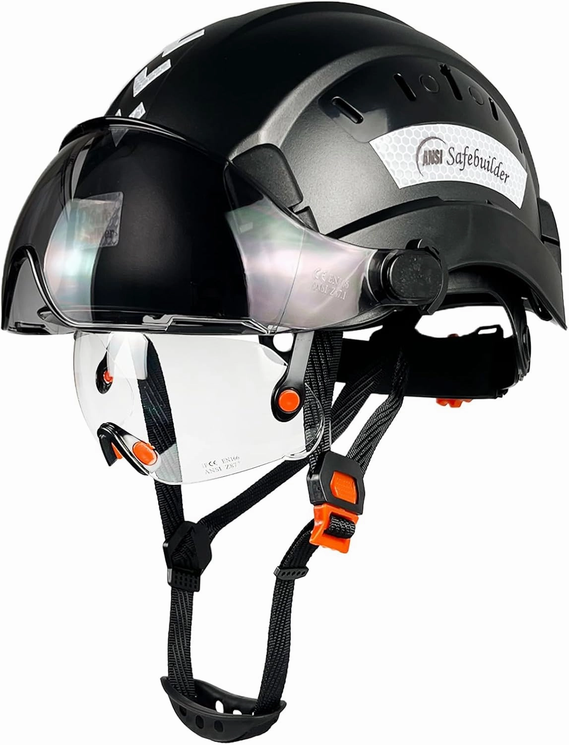 Construction Safety Helmet with Build-in Visor ABS Hard Hat with Visor Adjustable Ventilation Hardhats Work Head Protection ANSI/ISEA Z89.1