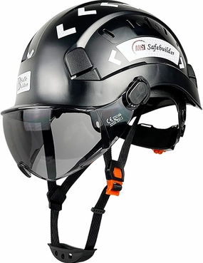 Construction Safety Helmet with Visor ABS Hard Hat Adjustable Ventilation Hardhats Industrial Work Head Protection for Men Certified ANSI/ISEA Z89.1