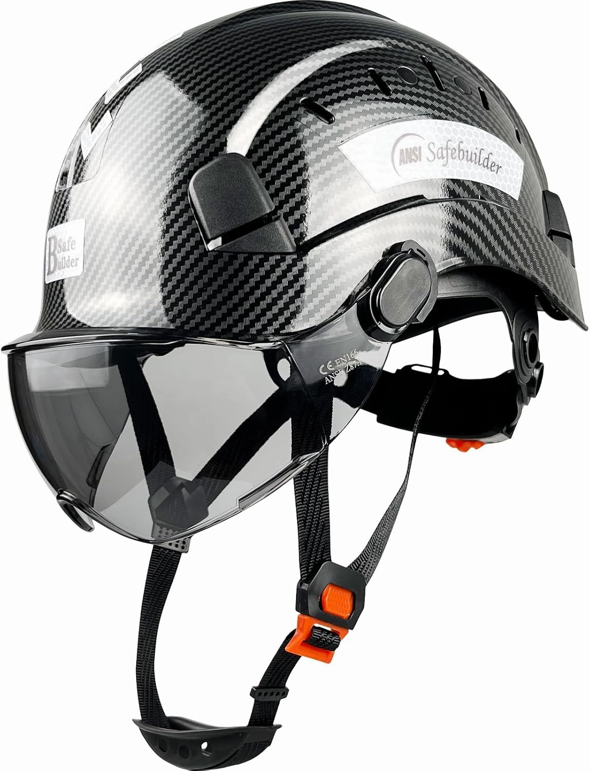 Construction Safety Helmet with Visor ABS Hard Hat Adjustable Ventilation Hardhats Industrial Work Head Protection for Men Certified ANSI/ISEA Z89.1