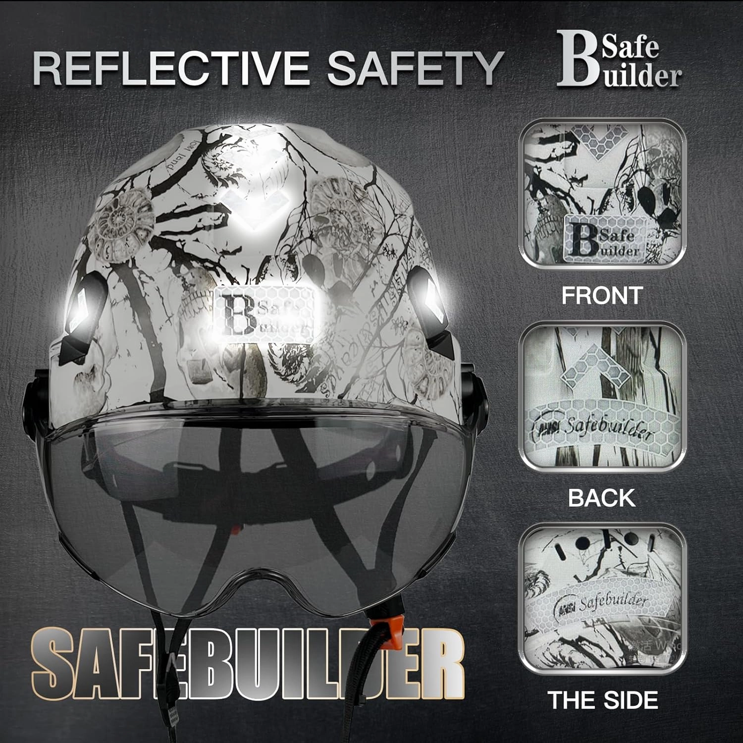 Construction Safety Helmet with Visor ABS Hard Hat Adjustable Ventilation Hardhats Industrial Work Head Protection for Men Certified ANSI/ISEA Z89.1