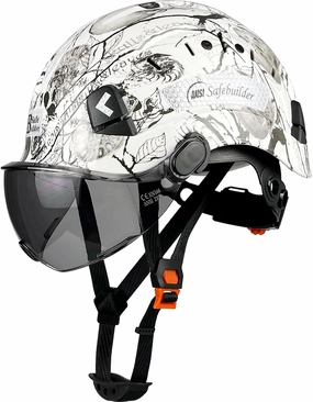 Construction Safety Helmet with Visor ABS Hard Hat Adjustable Ventilation Hardhats Industrial Work Head Protection for Men Certified ANSI/ISEA Z89.1