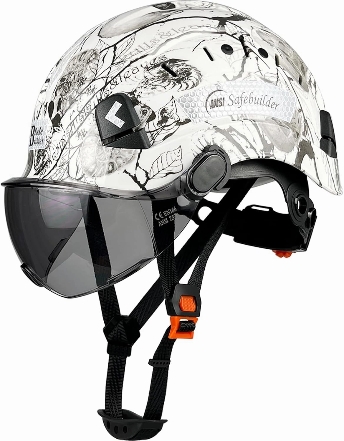 Construction Safety Helmet with Visor ABS Hard Hat Adjustable Ventilation Hardhats Industrial Work Head Protection for Men Certified ANSI/ISEA Z89.1