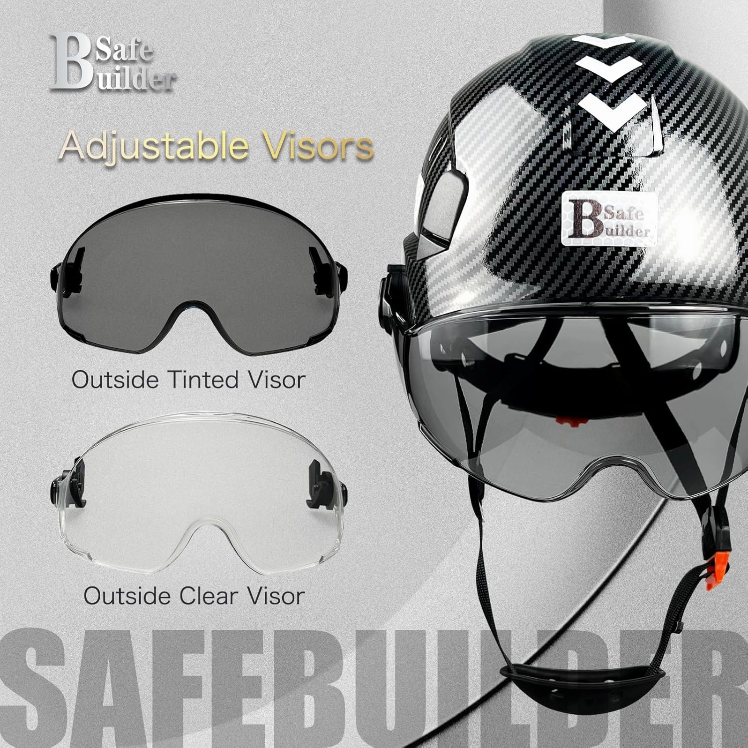 Construction Safety Helmet with Visor ABS Hard Hat Adjustable Ventilation Hardhats Industrial Work Head Protection for Men Certified ANSI/ISEA Z89.1