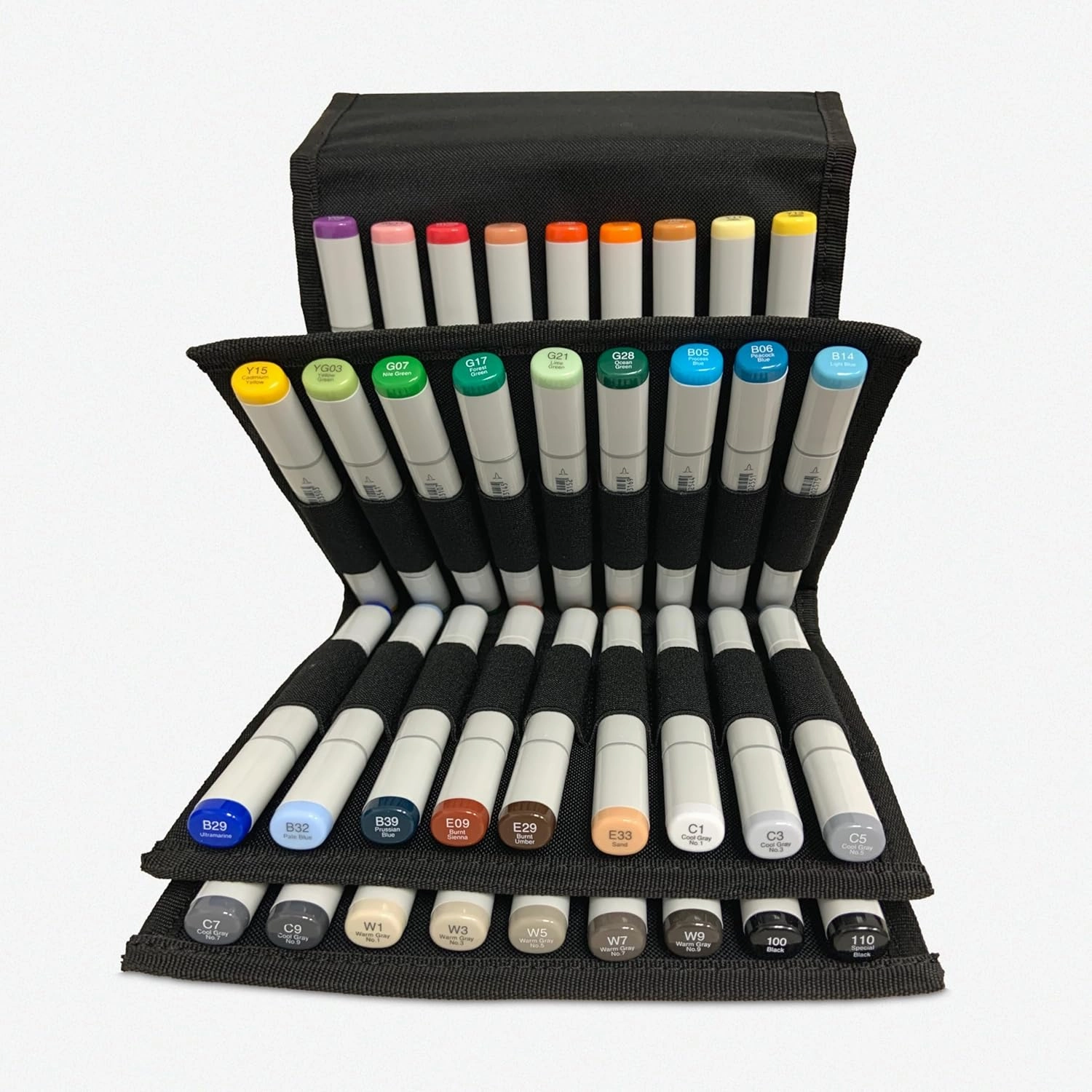 Copic Sketch Alcohol Markers 36pc Set & Empty Wallet (White Logo) Bundle Set