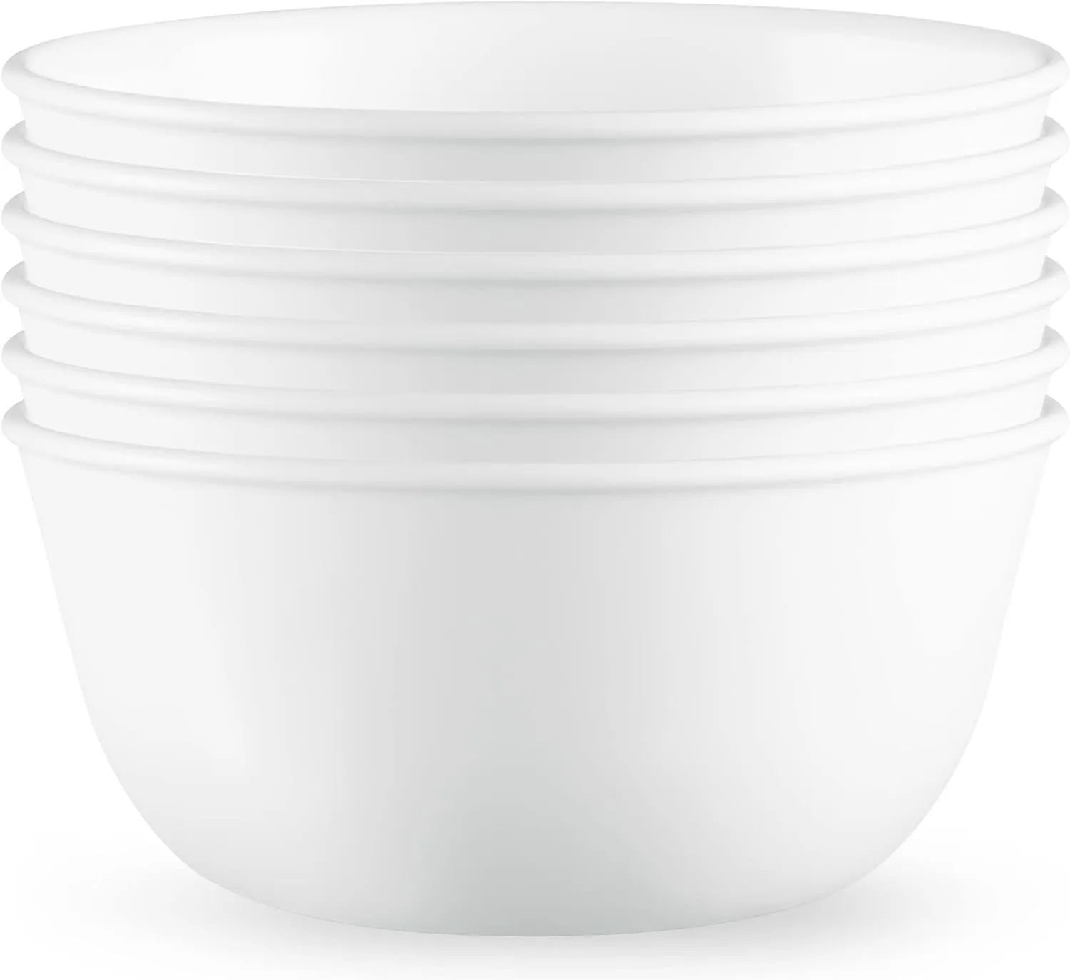 Corelle Vitrelle 28-oz Soup/Cereal Bowls Set of 6, Chip & Crack Resistant Dinnerware Bowls, Winter Frost White & Vitrelle 8-Piece Dinner Plates Set, Winter Frost White