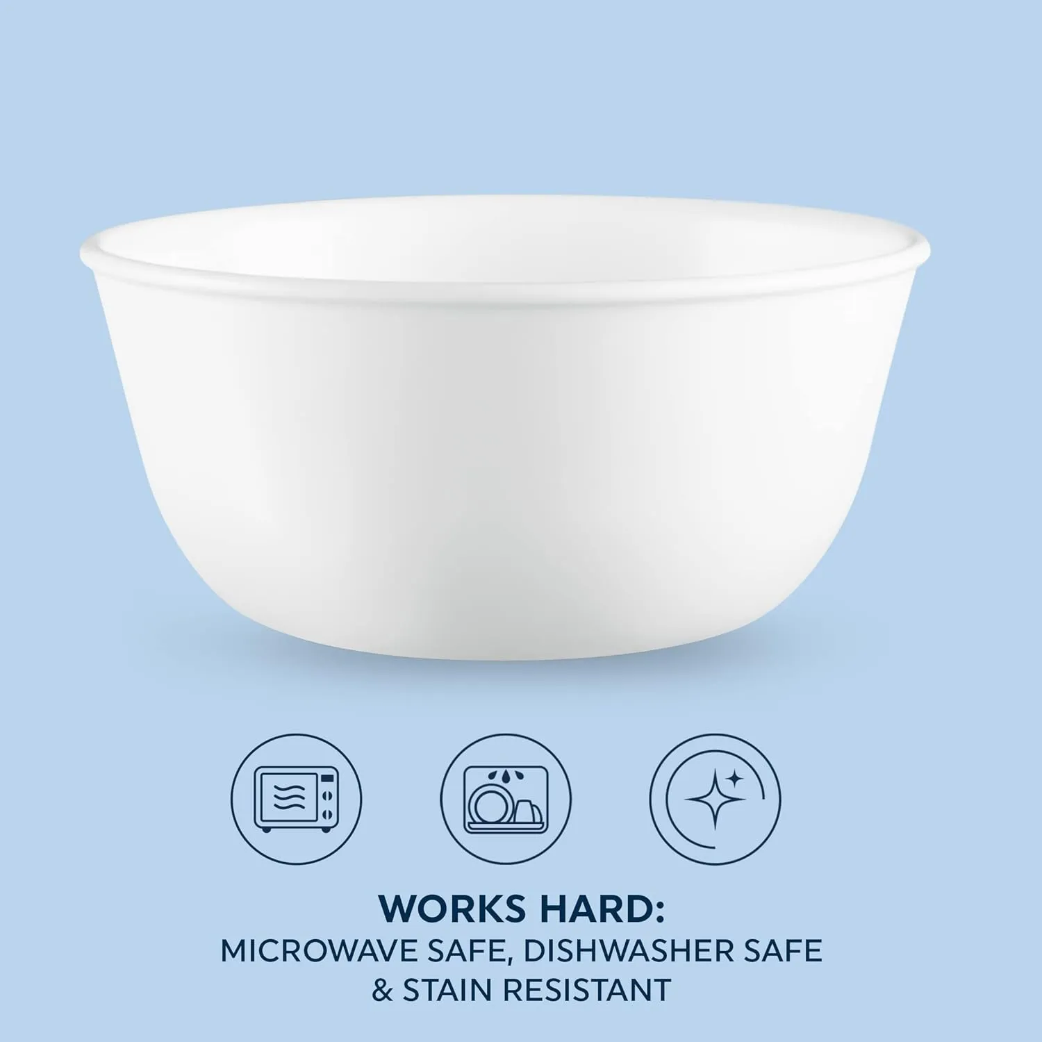 Corelle Vitrelle 28-oz Soup/Cereal Bowls Set of 6, Chip & Crack Resistant Dinnerware Bowls, Winter Frost White & Vitrelle 8-Piece Dinner Plates Set, Winter Frost White