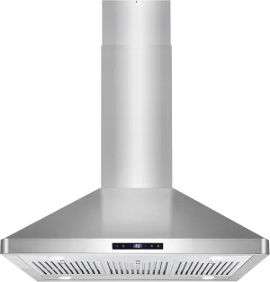 COSMO COS-63ISS90 Island Range Hood with 3-Speed Fan, 380 CFM, Permanent Filters, LED Lights, Soft Touch Controls, Ducted Kitchen Vent Hood Extractor, 36 inch, Stainless Steel