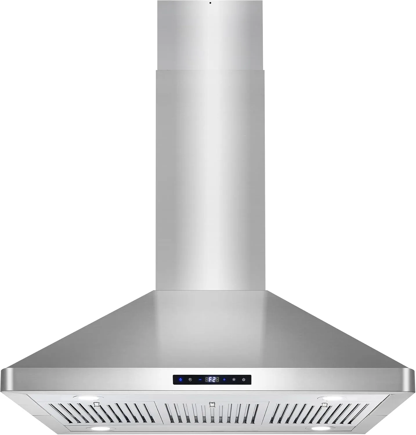 COSMO COS-63ISS90 Island Range Hood with 3-Speed Fan, 380 CFM, Permanent Filters, LED Lights, Soft Touch Controls, Ducted Kitchen Vent Hood Extractor, 36 inch, Stainless Steel
