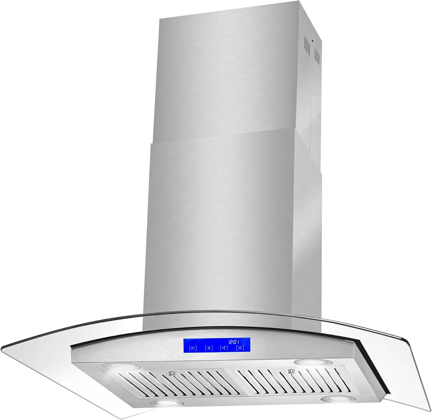 COSMO COS-668ICS750 30 in. Lumin Collection 380 CFM Ducted Island Range Hood, Soft Touch Controls, LED Lights, Stainless Steel