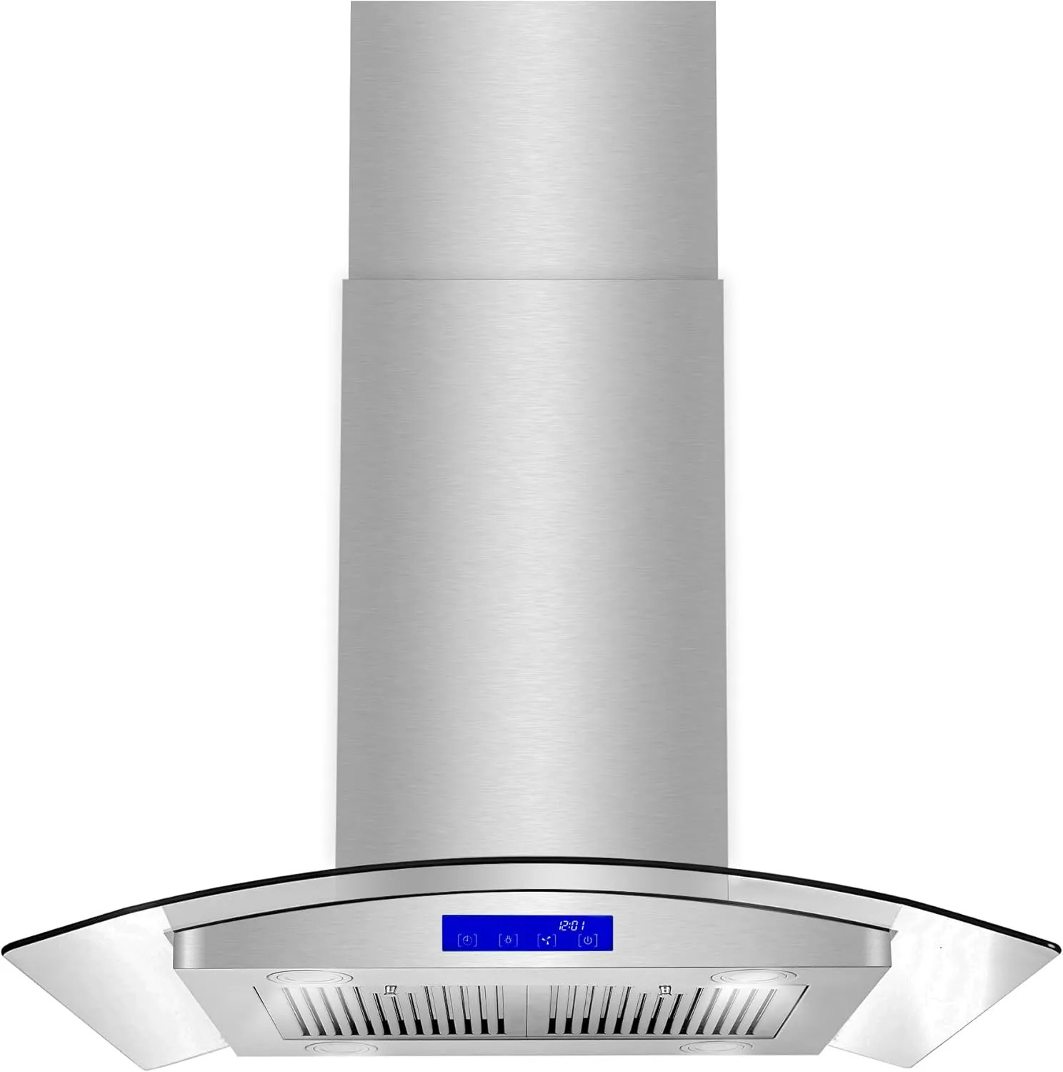 COSMO COS-668ICS750 30 in. Lumin Collection 380 CFM Ducted Island Range Hood, Soft Touch Controls, LED Lights, Stainless Steel