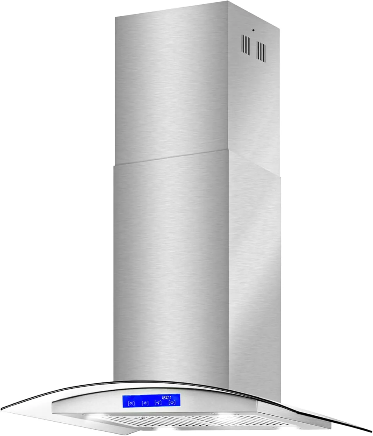 COSMO COS-668ICS750 30 in. Lumin Collection 380 CFM Ducted Island Range Hood, Soft Touch Controls, LED Lights, Stainless Steel
