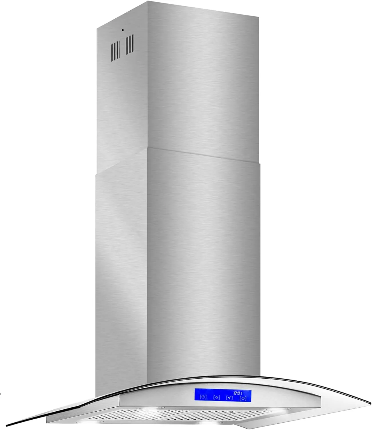COSMO COS-668ICS750 30 in. Lumin Collection 380 CFM Ducted Island Range Hood, Soft Touch Controls, LED Lights, Stainless Steel