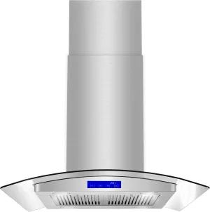 COSMO COS-668ICS750 30 in. Lumin Collection 380 CFM Ducted Island Range Hood, Soft Touch Controls, LED Lights, Stainless Steel