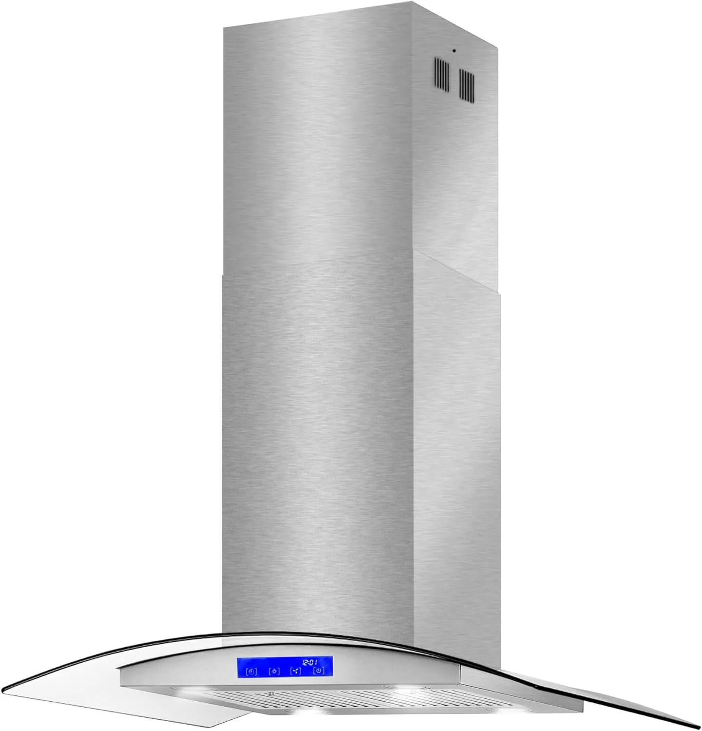 COSMO COS-668ICS900 36 in. Lumin Collection 380 CFM Ducted Island Range Hood, Soft Touch Controls, LED Lights, Stainless Steel