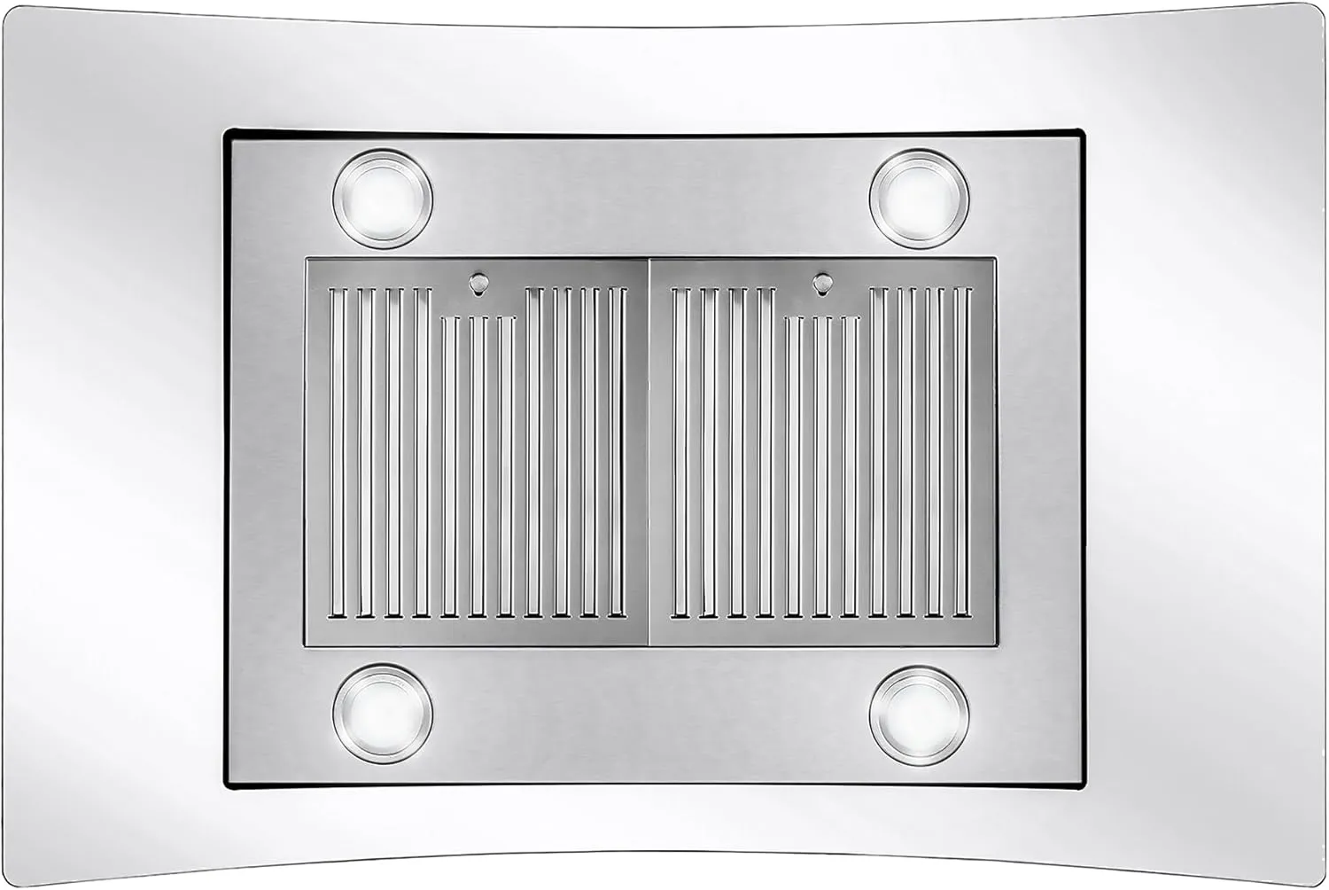 COSMO COS-668ICS900 36 in. Lumin Collection 380 CFM Ducted Island Range Hood, Soft Touch Controls, LED Lights, Stainless Steel