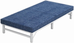 Cots for Camping with Silent Pulley Folding Camping Cot Lightweight Folding Bed Strong Steel Frame Supports for Office, Home Nap(Blue,200x60x48cm/79x24x19in)