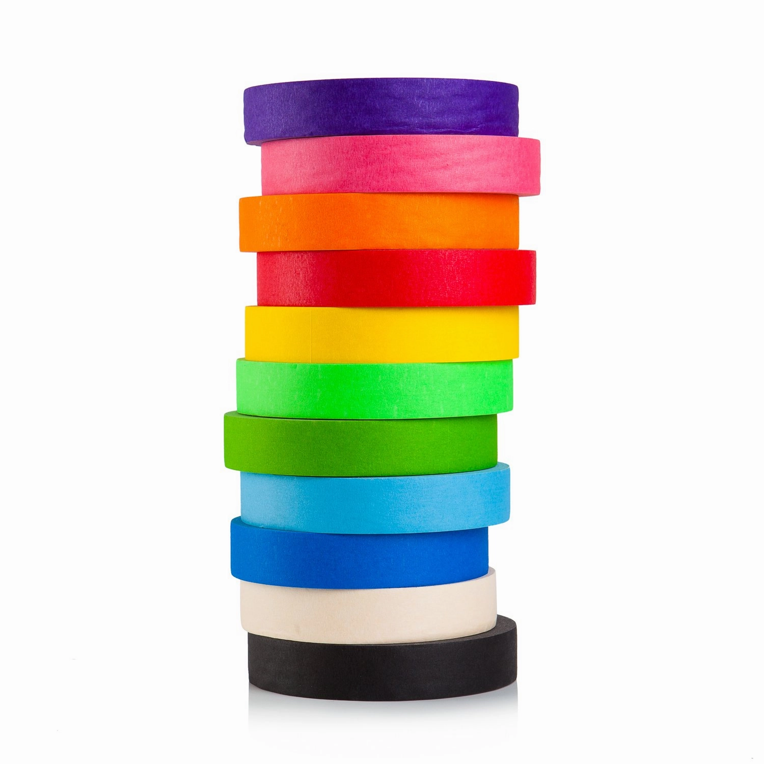 Craftzilla Colored Masking Tape - 11 Roll Multi-Pack, 55 Yards x 1 in Colorful Craft Tape– Great for Arts & Crafts, Kids, Labeling and Color-Coding