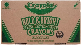 Crayola Construction Paper Crayons Classpack, Bulk Assorted School Supplies, 16 Colors, 400/Set (Packaging May Vary)