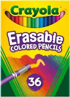 Crayola Erasable Colored Pencils (36ct), Colored Pencils for Kids, For Coloring Books, School Supplies, Classroom Arts & Crafts, Ages 4 